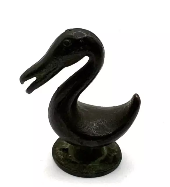 Vintage Small Cast Iron Pelican Figural Freestanding Paper Weight