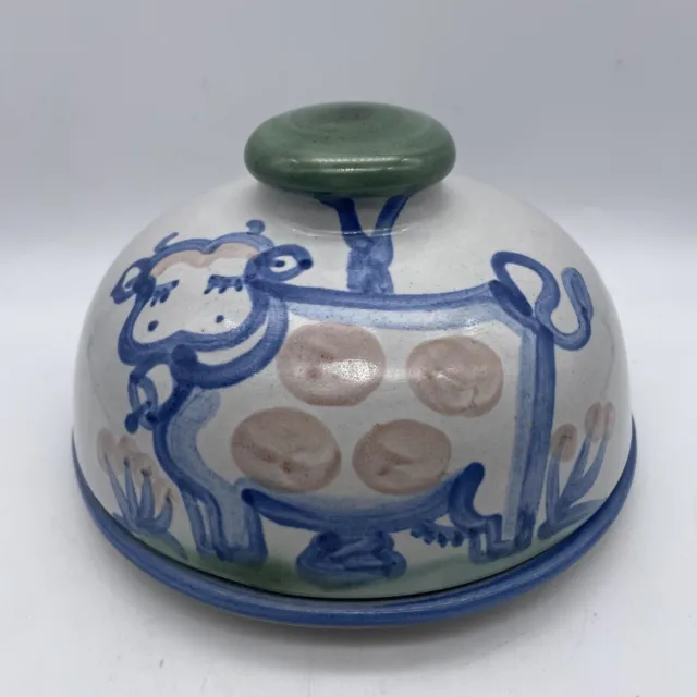 M.A. Hadley Pottery Dome Covered Cheese Dish  Butter Keeper Cow