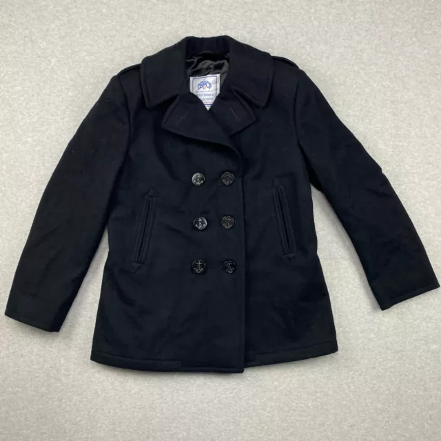 DSCP Quarterdeck Collection Wool Coat Womens 10R Black Lined US Navy Uniform