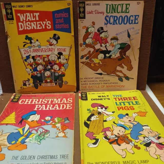 Walt Disney's Comic Book LOT Gold Key Christmas Uncle Scrooge 1948 - 1968 PIGS