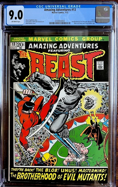 Amazing Adventures #13 CGC 9.0 (VF/NM) OW Pages,  Beast, B-Hood of Evil Mutants