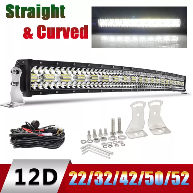 Curved 22/32/42/50/52" Led Work Light Bar Off-road Combo Beam for 4x4WD ATV SUV