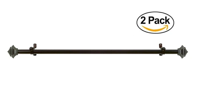 Achim Home Furnishings Buono II Jordan Curtain Rod with Finials, 28-Inch Exte...
