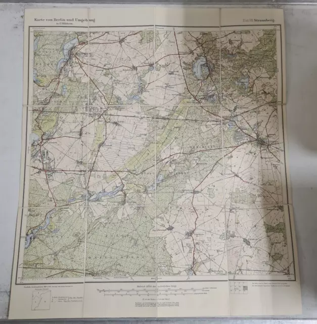 Karte von Berlin und Umgebung Blatt VIII Strausberg Maßstab 1:50000 (8)