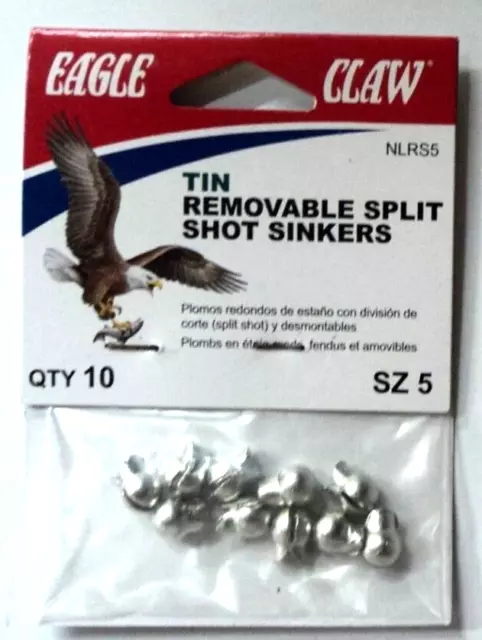 2 Packs Eagle Claw Removable Lead Split Shot Size 2 Sinkers (7 Per