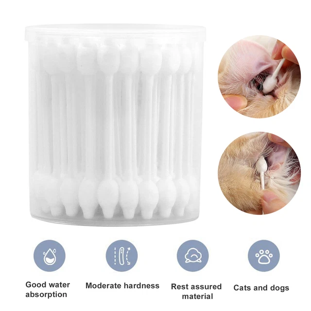 PREVENT DAMAGE TO the Ear Canal with Pet Swabs Lintfree Cotton Swab