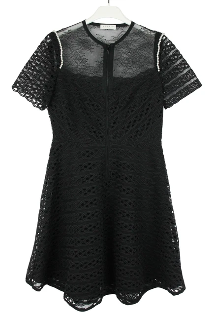 Robe Drew Sandro Femme Verte En Guipure Et Dentelle Brodée - Taille (EU) 36 - Mini Robe - Occasion Très Bon état