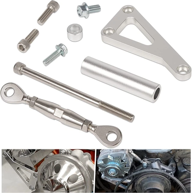 Polished Aluminum Alternator Bracket Kit for Chevy SBC 305 327 350 383 5.0L 5.7L
