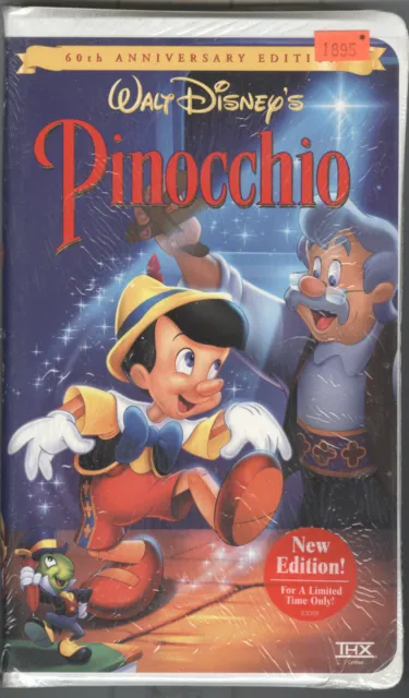 Walt Disney Pinocchio  VHS 60th Anniversary Edition  New Factory Sealed