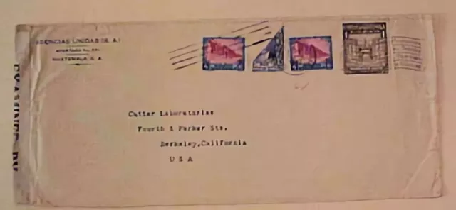 Guatemala  Cover Bisect 1942 Censored To Usa