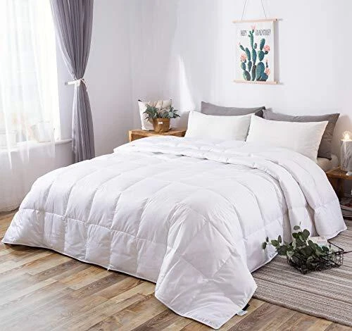 Lightweight 100% Goose Down Blanket Comforter Duvet for King White