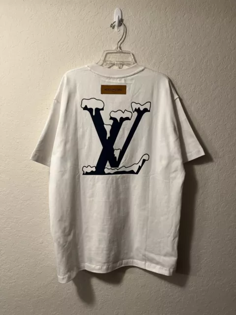 Auth Louis Vuitton Cotton T Shirt Men Size L White DO A KICKFLIP from Japan