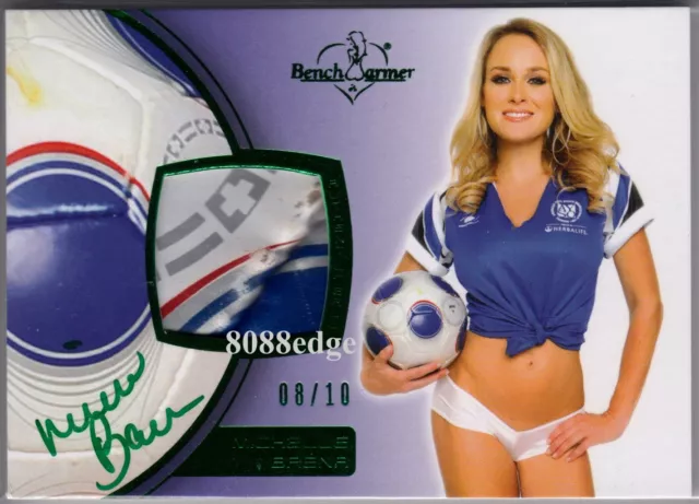 2012 Benchwarmer Soccer Ball Auto:michelle Baena #8/10 Swatch Autograph Playboy