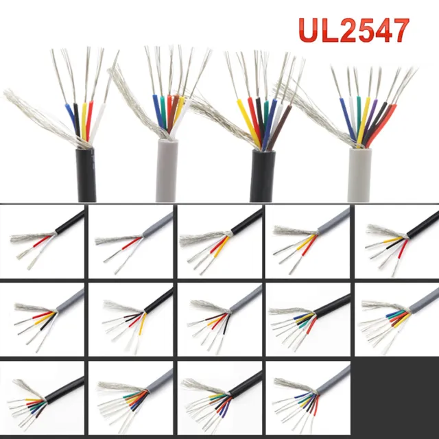 22AWG-28AWG Shielded Phono Audio Cable Hook Up Wire Circuit Cables UL2547 PVC