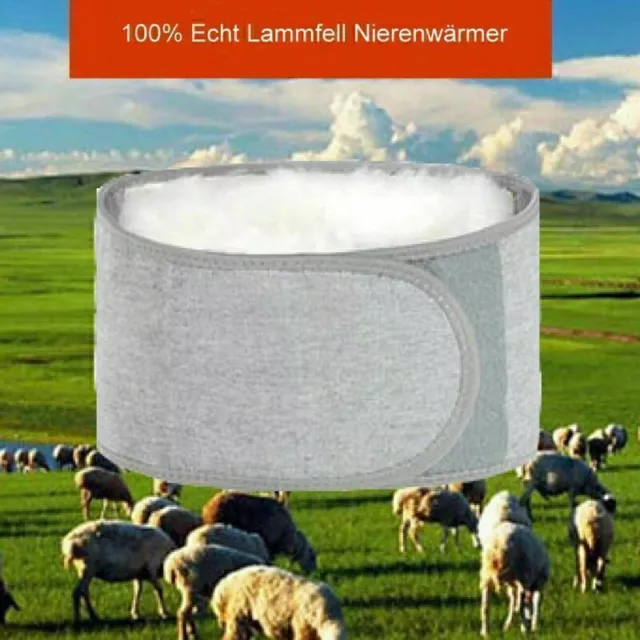 Unisex 100% Echt Lammfell Nierenwärmer Rückenwärmer Leibwärmer Wolle Einhei F9H7