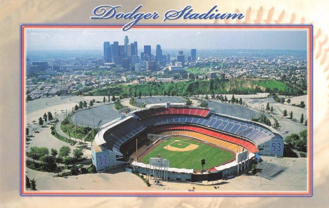 Los Angeles CA, Dodger Stadium, Aerial View, Built 1962, Vintage Postcard