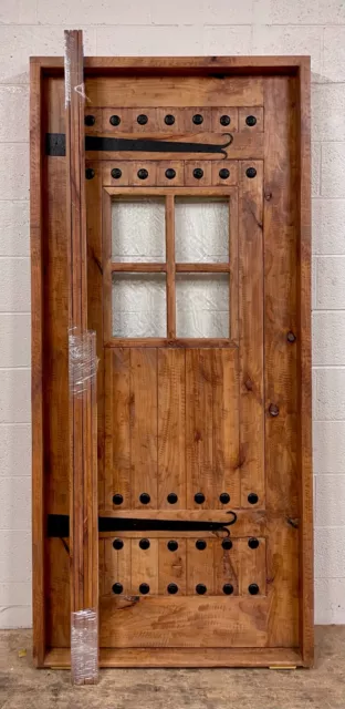Rustic solid alder door IN STOCK 37-1/2 X 81-1/2 4-9/16 jamb 2 sets trim w/glass