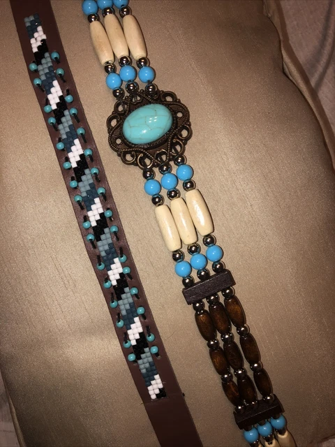 WESTERN HAT BANDS  Tie Around Your Cowgirl Or Cowboy Hat Hand Made Price  For 2