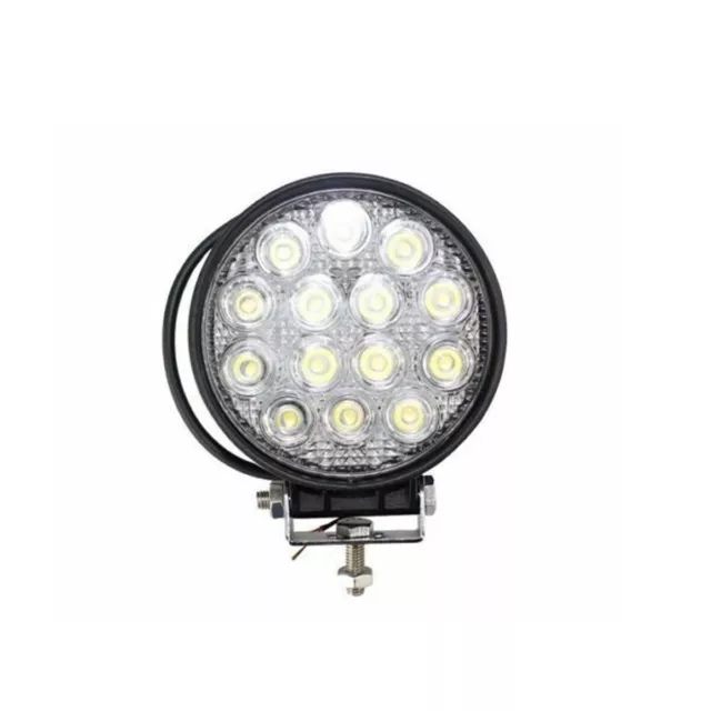 Faro Supplementare Ultra Slim Profondita' Auto Fuoristrada Tondo 14 Led 42W