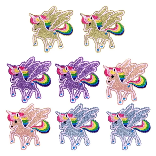 STOBOK Einhorn Aufnäher Set - 2 Bunte DIY Patches Zum Aufbügeln & Annähen