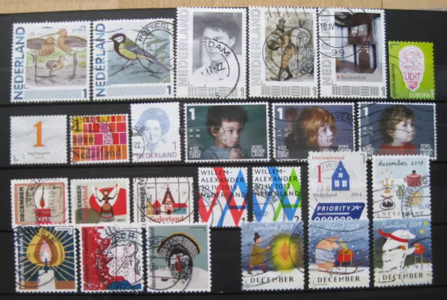 Niederlande, aus 2010-2019, 25 versch. gest. Briefmarken, wie abgebildet