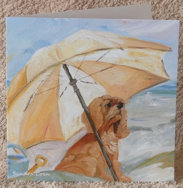 Cavalier King Charles Spaniel Dog Greeting Card 17 Sandra Coen Artist