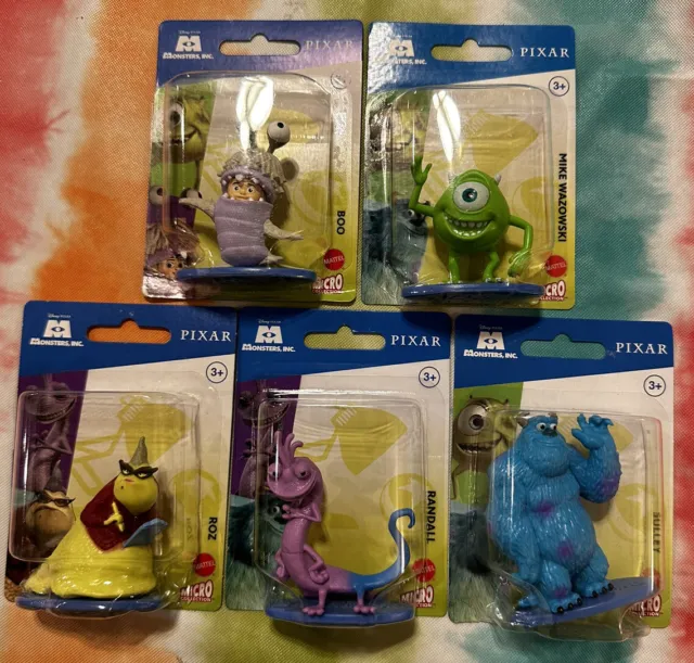 Pixar Monsters Inc Mattel Mini Figures Set Of 5 Randall, Boo, Sulley, Mike & Roz