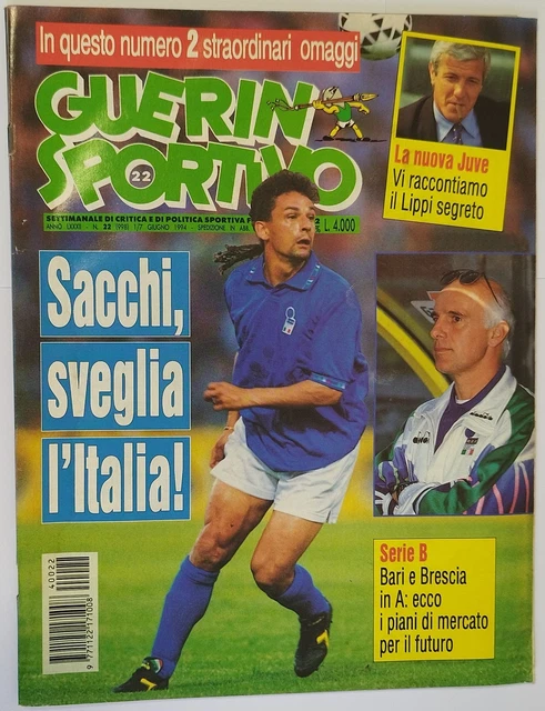 Guerin Sportivo N.24 – 1994 + Guide Mondial USA 94 – Roberto Baggio – Très Bon état