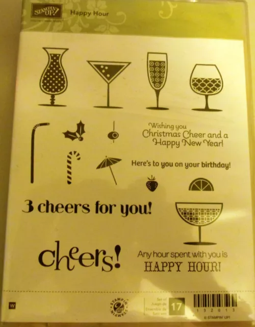 Stampin Up Happy Hour Wood Mounted stamps