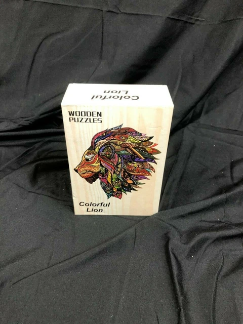 Wooden Jigsaw Puzzles- Lion King Puzzle Unique Shape Animal Wooden Puzzle, Be...