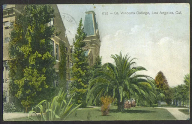 St Vincent's College Los Angeles CA postcard 1908