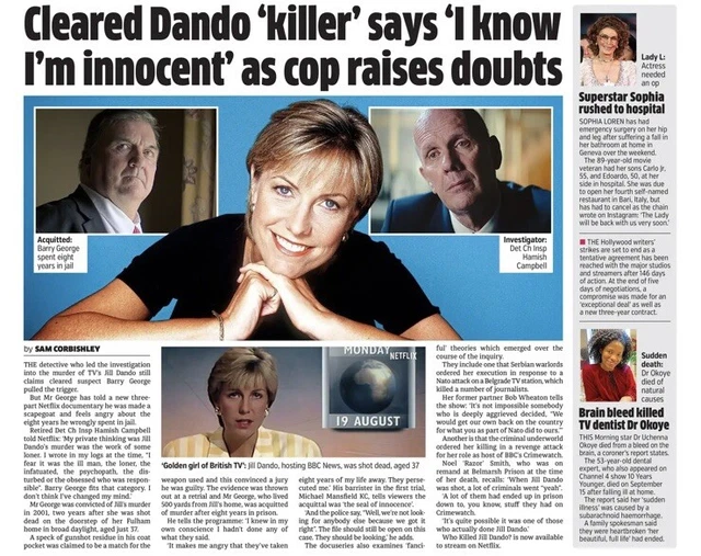 Jill Dando Mafia Boss Denaro Italy R Brand Ryder Cup D Rice UK Newspap Sept 2023