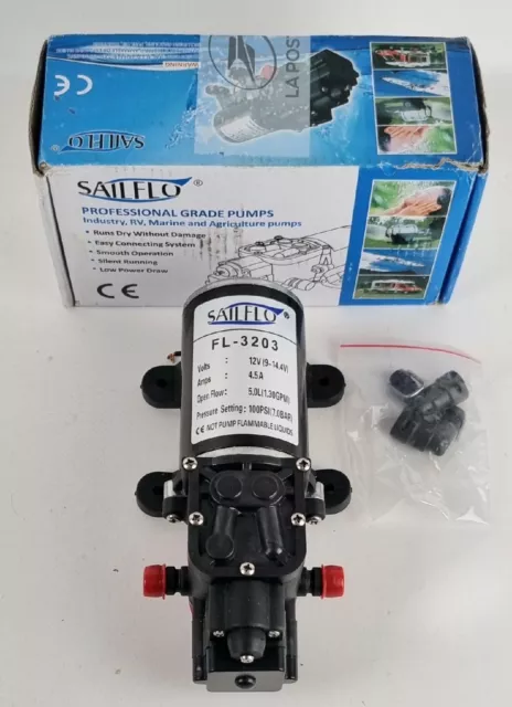 SAILFLO FL-3203 Pompe à Eau 12V Diaphragme Auto-Amorçante 100 PSI 1,30 GPM