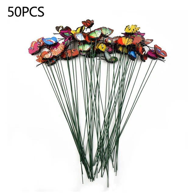Schmetterling Metallpfahl Terrasse Rasen Hof Kunst Pflanzgefäß-Blumentopf Gartendekor 50 Stck.