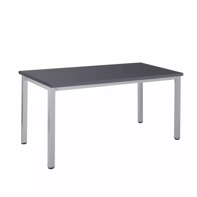Schreibtisch Besprechungstisch Gestell eckig grau Konferenztisch Bürotisch Tisch