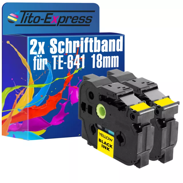 2x Schriftband für Brother TZe-641 P-Touch 1000 1000 BTS 1000 F 1005 BTS 1005 F