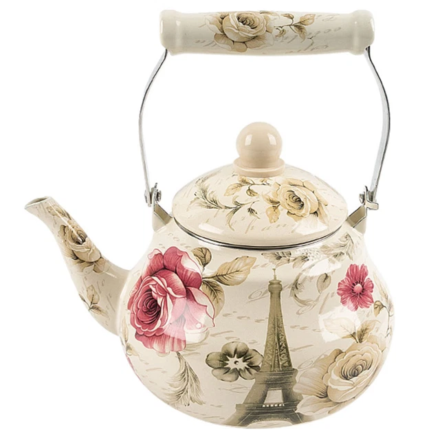 TOPPERFUN Teiera Alluminio Vintage 3 Litri - Bollitore Per Fornelli A Gas E Induzione