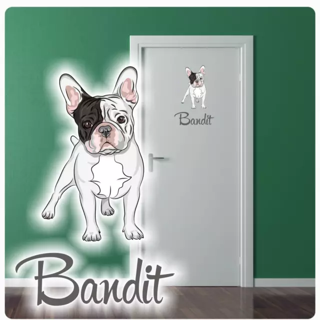 Türaufkleber Französische Bulldogge Name Digitaldruck Wandtattoo Türtattoo DT069