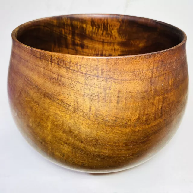 Dan DeLuz Signed Large Hawaiian Koa Wood Thin Walled Bowl Height 8"