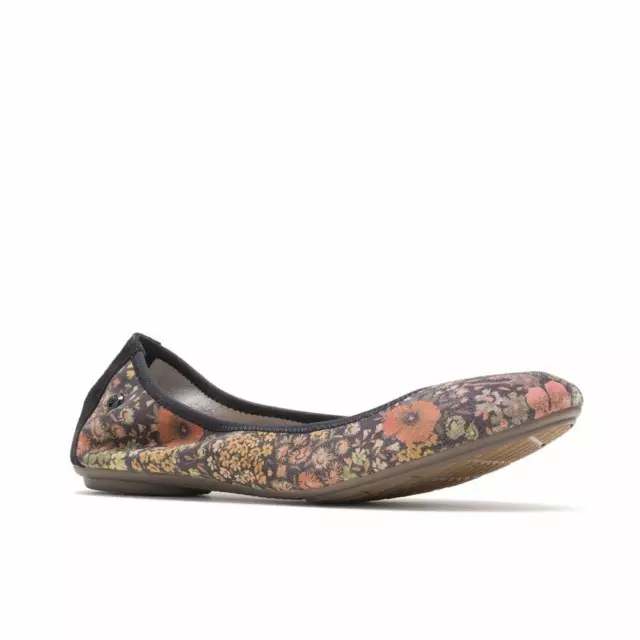Hush Puppies Womens Chaste Ballet Flats Black Floral Suede