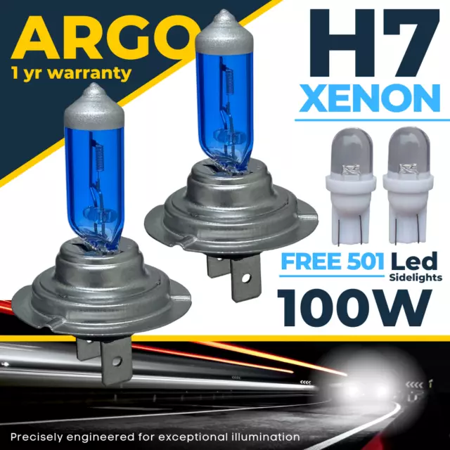 H7 Xenon White Headlight Bulbs 499 Super 100w Halogen Hid 501 Led Side light 12v