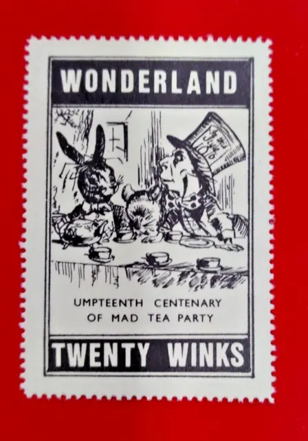 “Alice in Wonderland" vintage STAMP - "The Umpteenth Centenary of Mad Tea Party"