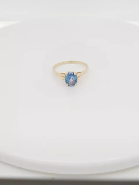 10K YELLOW GOLD Ring With London Blue Topaz Birthstone $125.00 - PicClick