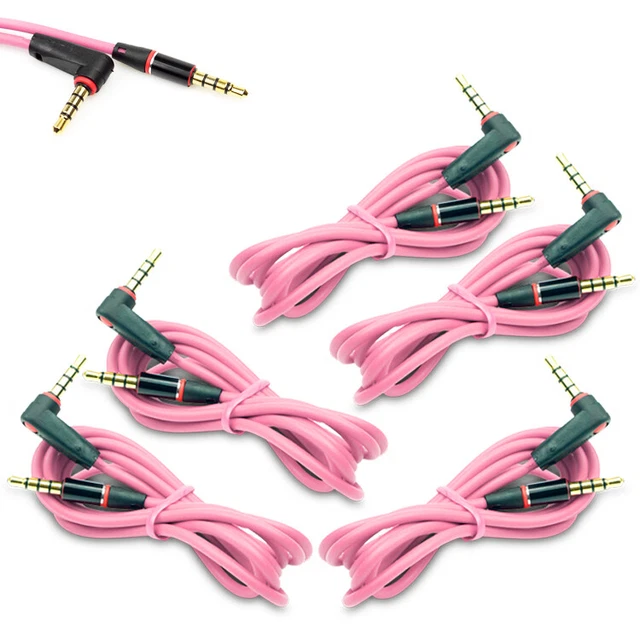 5X 4Ft 3.5Mm Aux L M/M Audio Cable Cord Pink For Lg Optimus G2 Htc One Moto X G
