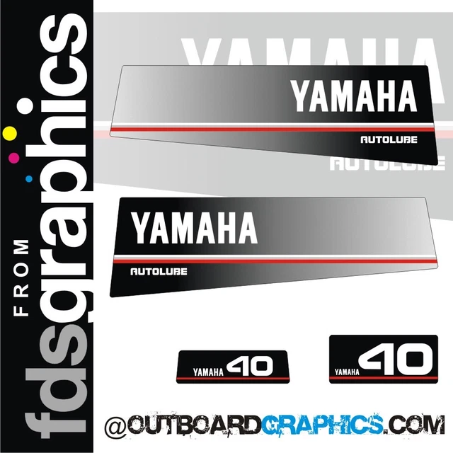 YAMAHA 40HP AUTOLUBE outboard engine decals/sticker kit £33.99