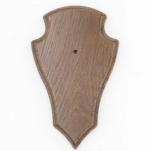 1 Pieza Ciervo Escudo de Trofeo Deseada Roble Braun Pequeño Af 19CM X 11CM Nuevo