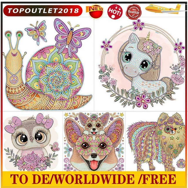 Diamant-Malerei-Set, Tier-Serie, speziell geformt, Kunstharz, Diamantmalerei (GT