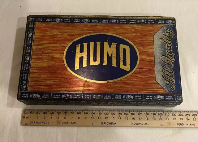 Humo Cigar Tin 1917  Mazer Cigar Co. Detroit Mich. Antique Peninsular Cigar