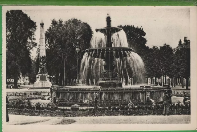 Vintage France Photo RPPC Postcard Water Fountain Carnot Monument Nancy Leopold