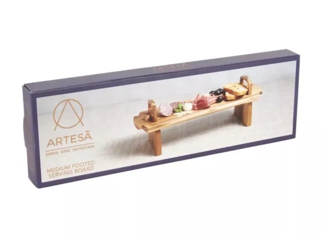 Artesa Large Acacia Wooden Serving Board with Stand and Handle 37 x 12 13 cm 3